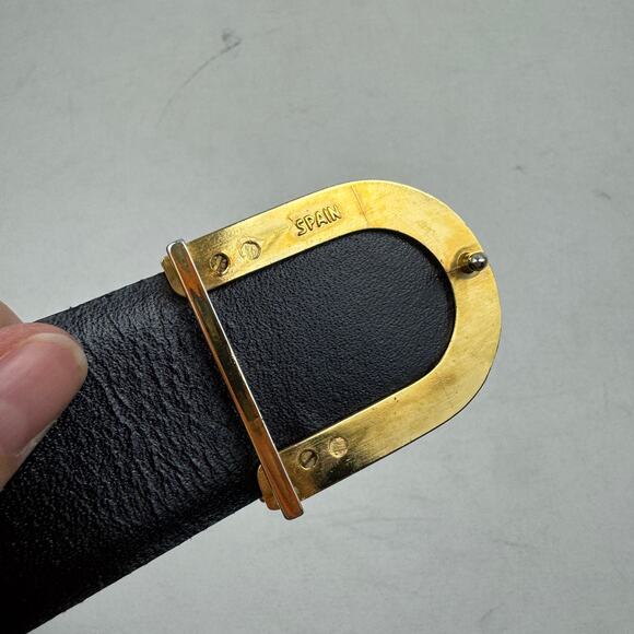 VTG Cipriani Black Lizard Grain Leather Belt main image 6